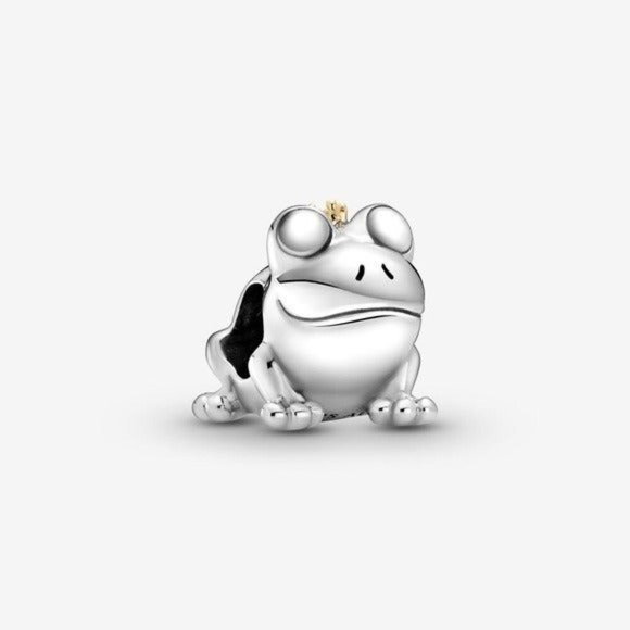 Frog Prince Pandora charm silver gold 2 tone - Picture 3 of 3